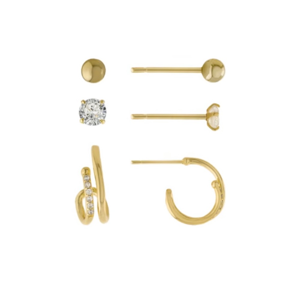 NWT Gold Plated Earring Set